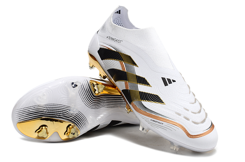 BOTA DE FUTBOL ADIDAS PREDATOR TONGUE FG ELITE - BLANCO/DORADA