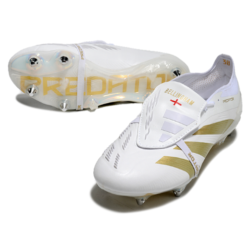 BOTA DE FUTBOL ADIDAS PREDATOR TONGUE SG ELITE - BLANCO/DORADA